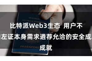 比特派Web3生态  用户不错左证本身需求遴荐允洽的安全成就