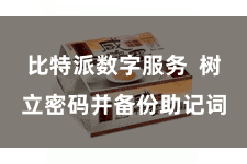 比特派数字服务  树立密码并备份助记词