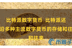 比特派数字货币  比特派还相沿多种主流数字货币的存储和往来