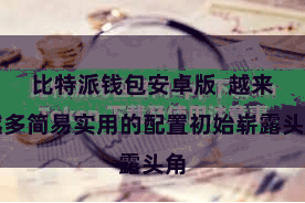 比特派钱包安卓版  越来越多简易实用的配置初始崭露头角